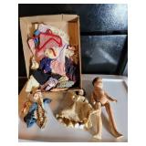 Vintage jointed doll and clothing