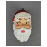 Vintage hand-painted Santa head ornament
