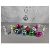 Vint plastic mirror ball cut out & angel ornaments
