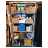 Graco monitor, MCM speaker, shelving unit.