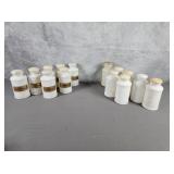 Milk glass pharmacy jars