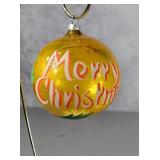 West Germany hand painted Merry Christmas ornament
