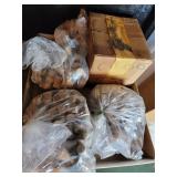 Five different sizes of corks, 4 bags & 1 box full