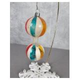 Vintage double-bola shaped mercury glass ornament
