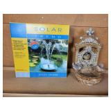 Solar island fountain, Ceramic bird feeder/bath