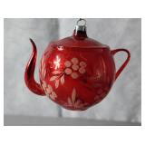 Vintage red mercury teapot ornament
