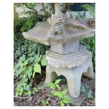 Concrete Chinese Lantern w/ Dragon 29"H - YARD ART