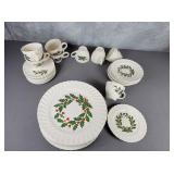 Holly Berry Christmas dinnerware set
