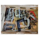 Box of small C clamps