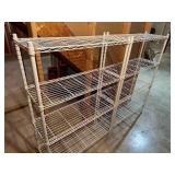 White metal shelving