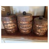 FLOUR, SUGAR & TEA CANISTER 3 PC SET