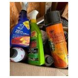box of car cleaning supplies