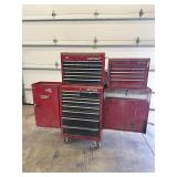 CRAFTSMAN TOOL BOX AND SIDE CABNETS