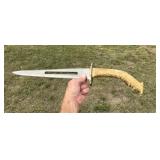 ANTLER HANDLE 14.5" BLADE KNIFE / WEAPON - SIGNED