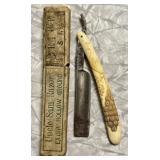 (2) ANTIQUE STRAIGHT RAZORS & ORIGINAL BOX