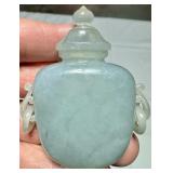 CARVED JADE SNUFF BOTTLE or VASE & LID QING  ???