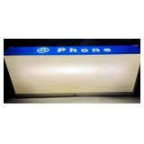 BELL PUBLIC PAY TELEPHONE BOOTH ILLUMINATED SIGN