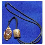 OLD CARVED JADE YUPEI NECKLACE - CICADA - TOGGLE