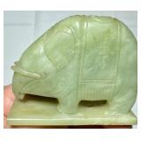 CARVED JADE ELEPHANT - Netsuke ???