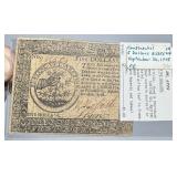 CONTINENTAL CURRENCY SEPT. 26, 1778 - $5 BANKNOTE