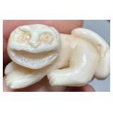 CARVED NETSUKE - BEAST OR LION / TIGER CUB ???