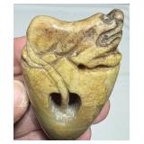 CARVED JADE NETSUKE / CHICKEN HEART PENDANT ???