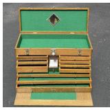 H GERSTNER & SONS MODEL 052 PRECISION OAK TOOL BOX