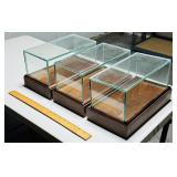 (3) DISPLAY CASES - GLASS TOPS &  WOOD BOTTOMS