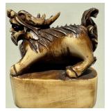 CARVED MYTHICAL BEAST KATABORI NETSUKE SEAL CHOPIN