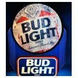 BUD LIGHT BEER ADVERTISING BAR SIGN  - works great