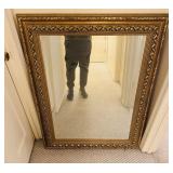 LARGE GOLD GILDED HANGING WALL MIRROR - ELEGANT