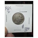 INDIAN HEAD BUFFALO NICKLE -1924 D