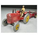 DINKY TOYS MASSEY HARRIS TRACTOR & MANURE SPREADER