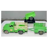 HUBLEY MIGHTY METAL STAKE FARM TRUCK  (2) TRAILERS