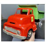 OHIO ART BUCKEYE DUMP TRUCK PRESSED STEEL - works