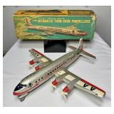 LINEMAR TIN B/O 4 PROPELLER ELECTRA AIRPLANE & BOX