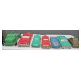 (7) AUBURN RUBBER TOY CARS, TRUCKS, ARMY TANK