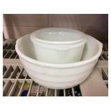 (3) Milk Glass Mixing Bowls