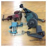 (3) Bench Vise & Sharpening Wheel