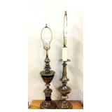 (2) Brass Lamps