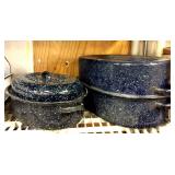 (2) Granite Ware Oval Roasting Pans