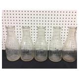 (5) M&H Niles Milk Bottles