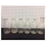 (6) Antique Niles Milk Bottles