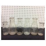 (6) Antique Niles Milk Bottles