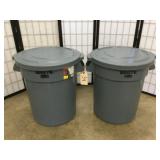 (2) Brute Trash Containers