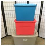 (3) Mixed  Brand Totes with Lids