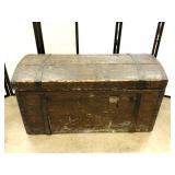 Large Sea Chest with Early Cast Iron Handles