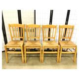 (4) Maple Rush Seat Chairs