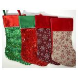 Sparkling Snowflake Stockings, Sequin Satin