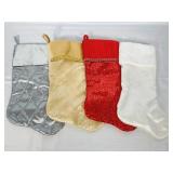 Plush Stockings, Velvet Stockings, White Sparkle